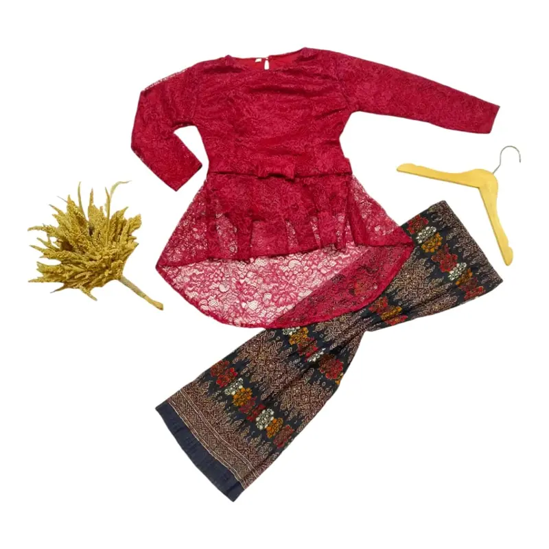 kebaya satu set brukat rok plisket untuk anak usia 4 sampai 14 tahun Fashion Cantik,kebaya modern,kebaya wisuda,kebaya anak perempuan. 2