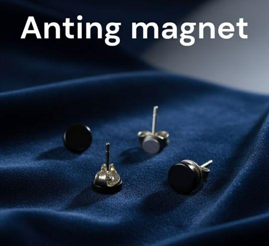 Black Dot Non-Piercing Stud || Anting Magnet Tanpa Lubang
