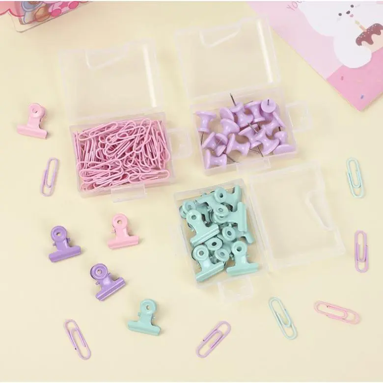 Klip Push Pin Penjepit Buku Paku Kertas ATK Aesthetic 1 Set 1