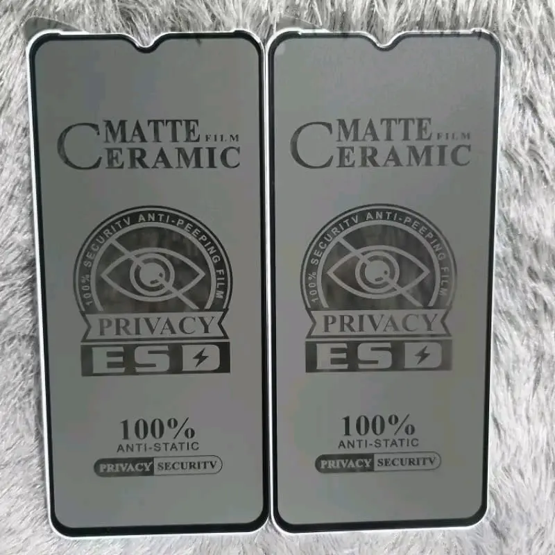 TG Tempered VI Y21/Y21A/Y21S/Y33T/Y33A Glass Ceramic Spy  Anti Gores Matte Privacy Anti SPY