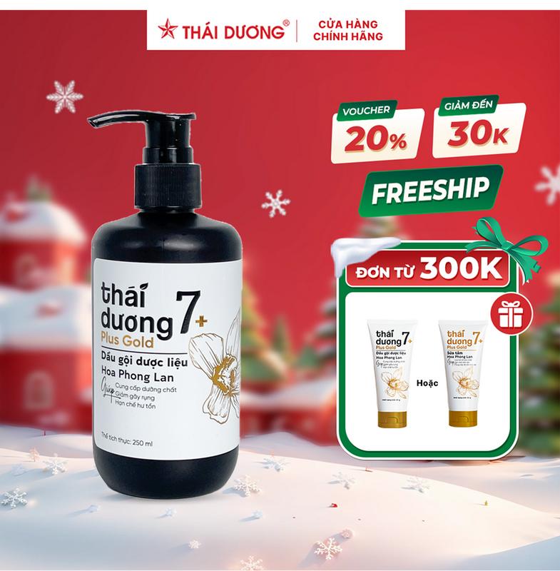 Dầu gội dược liệu Thái Dương 7 Plus Gold 250ml - Sao Thái Dương