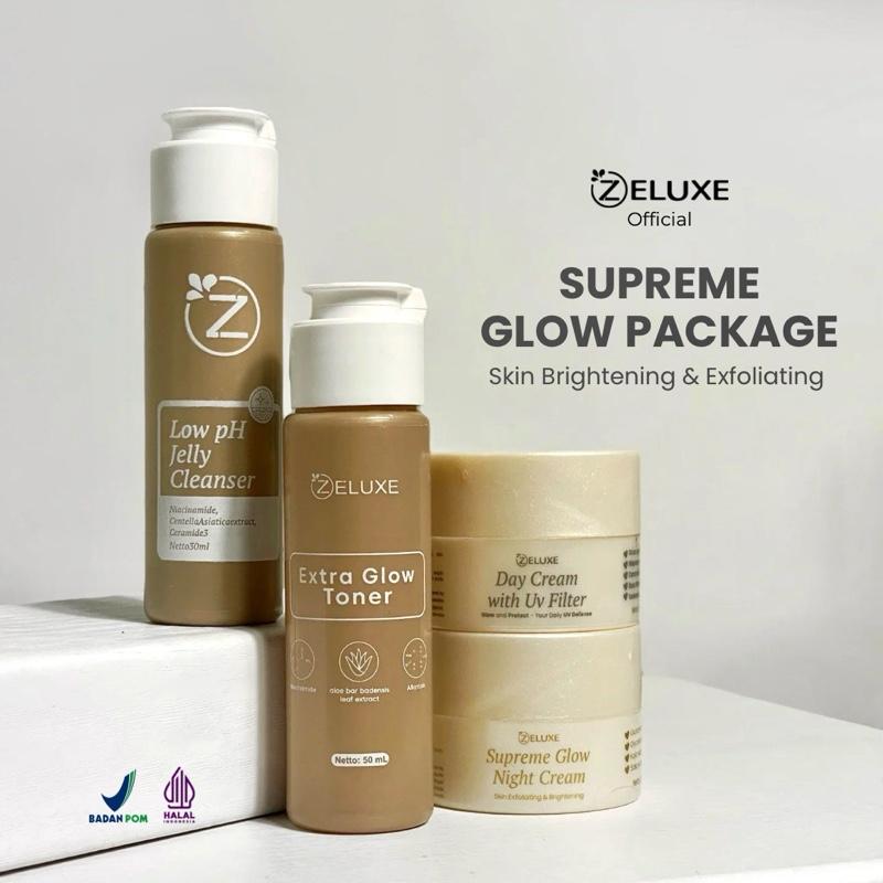 [BEST SELLER] SUPREME GLOW BRIGHTENING PACKAGE - PAKET PENCERAH EKSFOLIASI MENYAMARKAN BEKAS JERAWAT