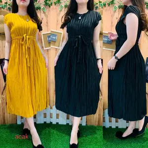 Long dres plisket terbaru.daster wanita kekinian.dres terlaris 2025.dres wanita termurah