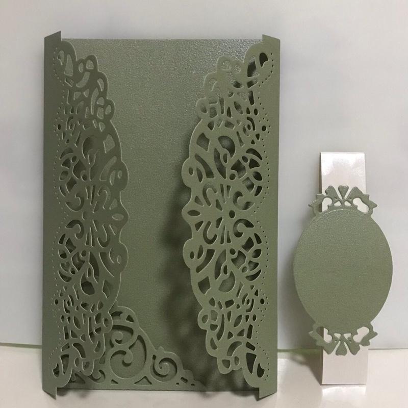 4x6inch (fit for 4R inserts) Jane Gatefold Design DieCut Invitation ...