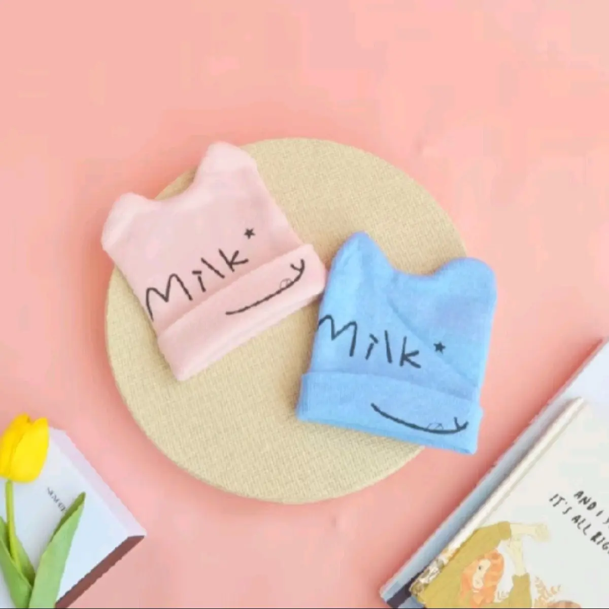 kupluk rajut bayi lembut milk / topi kupluk bayii