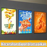 Gambar Lightbox Promosi LED 8000K, Kecerahan Diatur + Bingkai Aluminium/Gelas, Ganti Poster Tarik-Mudah - A4-Hitam dari HT LIGHT BOX Kab. Tangerang 1 Tokopedia