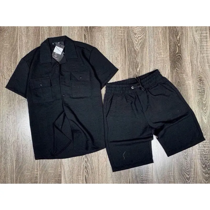 Bộ đũi cộc cổ vest cao cấp cho nam 8