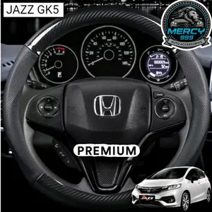 Cover Sarung Stir Setir Kulit Karbon Carbon Mobil HONDA JAZZ GK5 2017-2022 Premium
