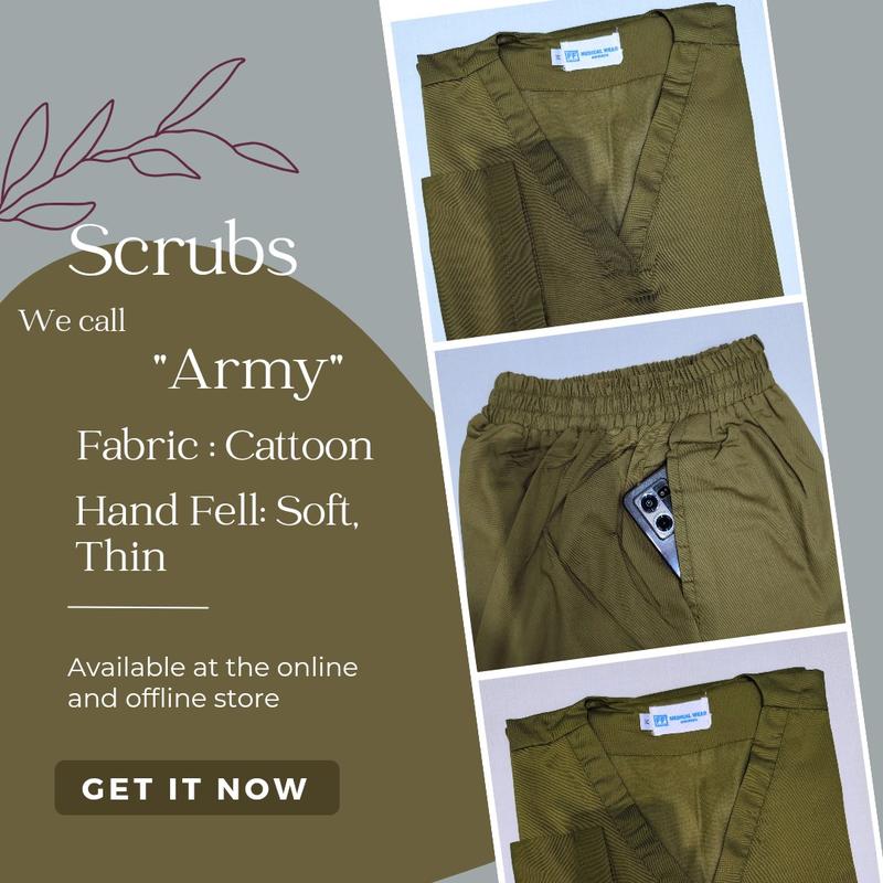 Scrub Cotton Fabric (Baju OK Bahan Katun) Warna Army, Our New Product 0