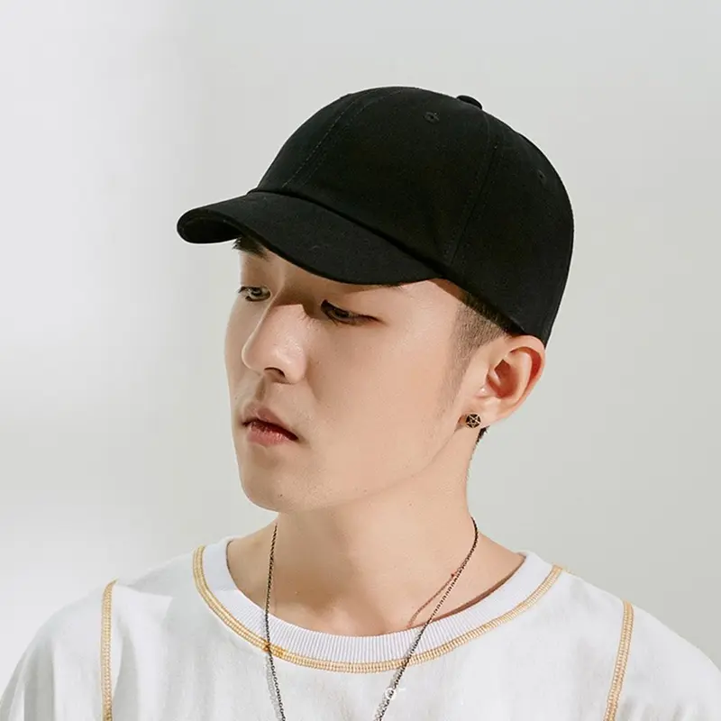 Mũ Phong Cách Hàn Quốc Có Thể Điều Chỉnh Cho Nam Và Nữ, Mũ Che Nắng Cotton, Snapback Unisex, Mũ Bóng Chày Vành Ngắn, Mũ Bóng Chày Màu Trơn Cap 1