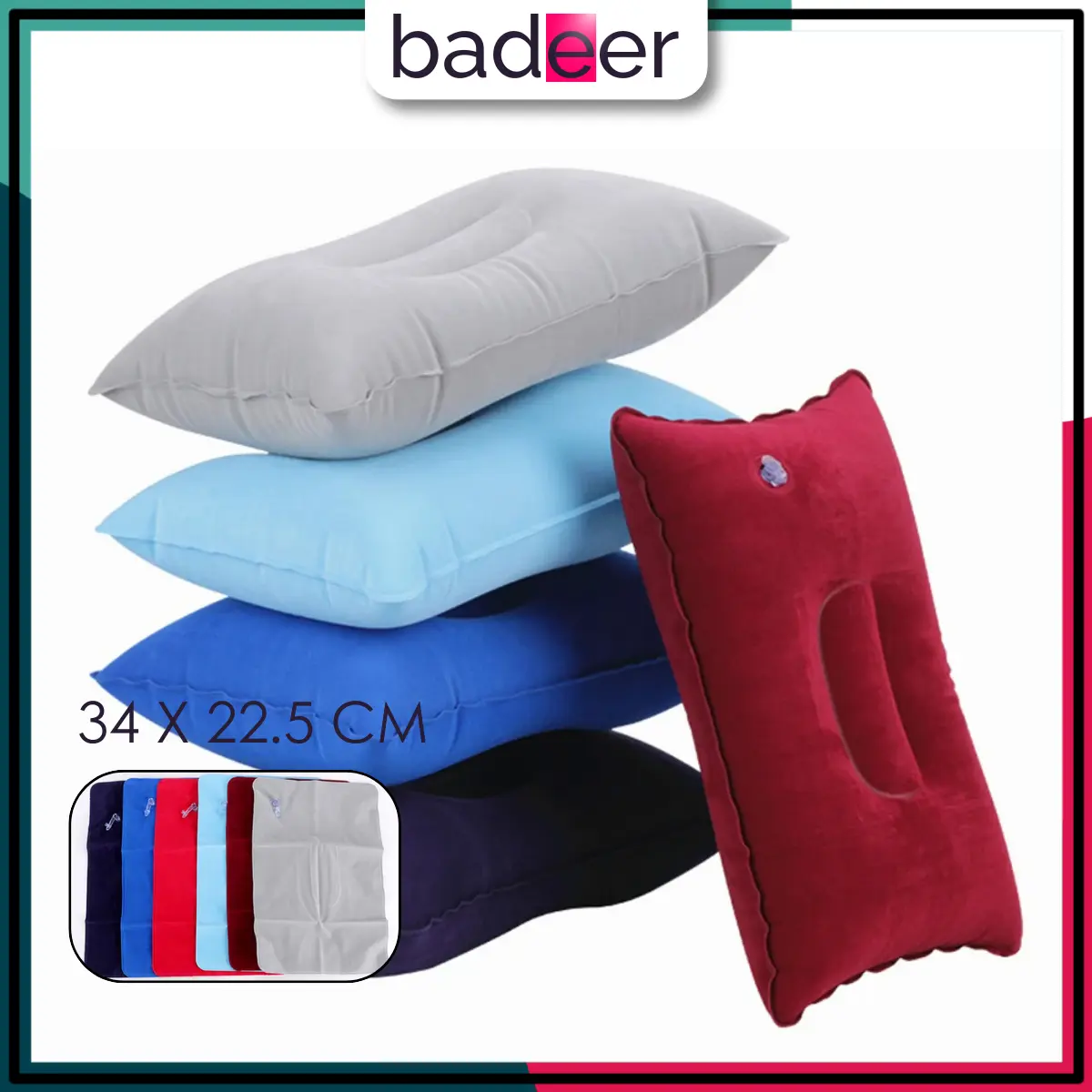 Bantal Angin Tiup Udara Inflatable Travel Pillow Portable Untuk Camping Bed