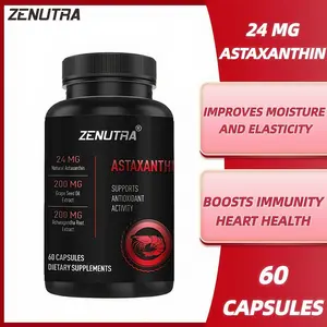 Astaxanthin 24mg - Suplemen Astaxanthin, Mencerahkan, Anti-Penuaan, Mendukung Kesehatan Kulit, Mata, dan Kekebalan Tubuh, Suplemen Antioksidan - 60 Kapsul