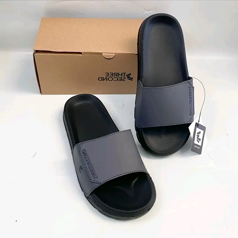 Algored sandal Slop 3SECOND GENJI Original Model Unisex sandal Slide Pria dan wanita Black Shoes Elegant Casual Slippers 4