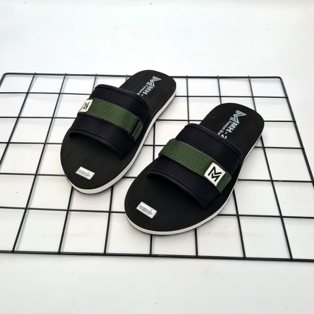 Sandal Selop Pria MH-24 Slip On Distro Casual Hitam SHB Promo - Shoes