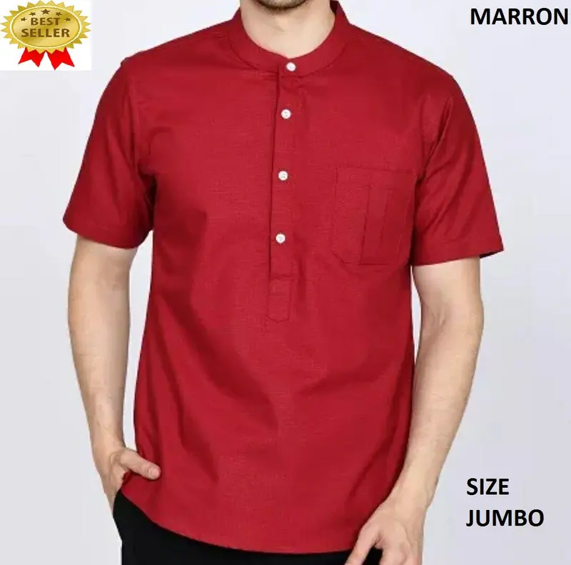 Koko Kurta Lengan Pendek bahan toyobo XXL XXXL sampai 5XL koko polos 2024 BIG SELLER PUTIH 1