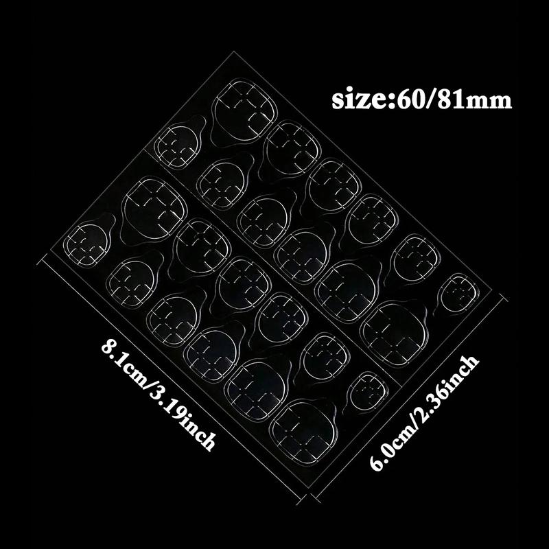 Product Introduction of 24pcs Double Sided Glue Nail Sticker Adhesive Tabs Waterproof Breathable Fake Nail Glue Stickers Jelly False Nails Tips 1