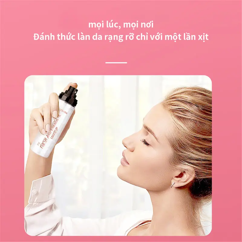 TREECHADA Bình xịt cố định lớp trang điểm Chai xịt khóa cố định lớp trang điểm giờ giữ nền lâu trôi cấp 100 ml x it 3