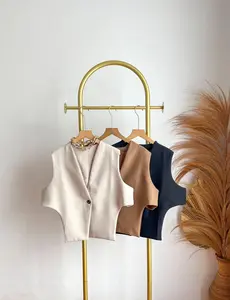 MENESTYS - Luvy Vest  Top Atasan Vest Wanita Kerah V-Neck Outer Premium Elegan