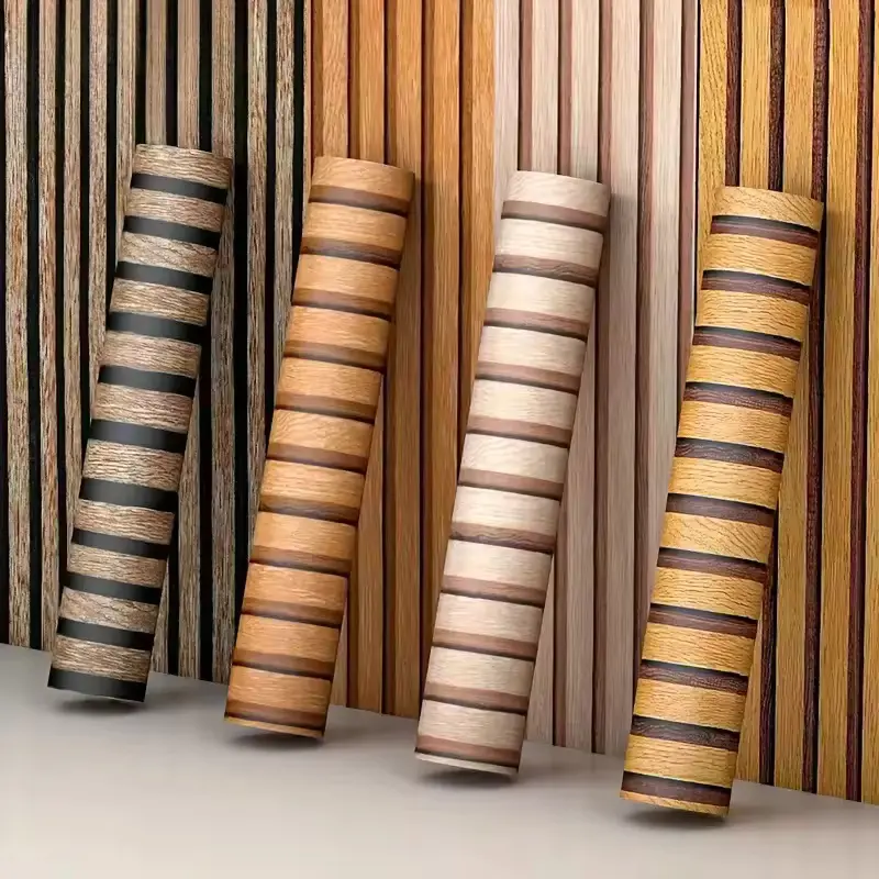 Wallpaper Dinding Stiker Dinding Wallsticker Motif WPC Salur Kayu