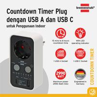 Gambar Brennenstuhl Digital countdown timer with USB A and USB C putih/hitam - 1506180 dari Brennenstuhl Indonesia Kota Administrasi Jakarta Utara 1 Tokopedia
