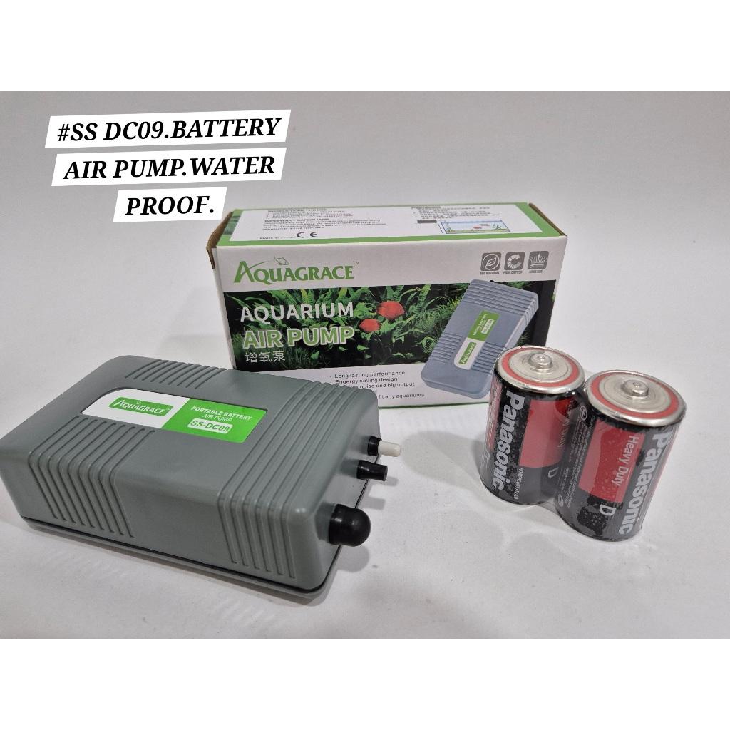 SS-DC09 Portable Battery Air Pump Water Resistant Plus Batteries Aquarium Fish Fishing Pancing Ikan Pam Udara AquaGrace