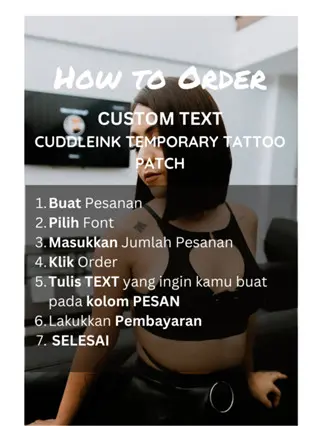 Custom TEXT TULISAN CUDDLEINK Matte Ink Temporary Tattoo