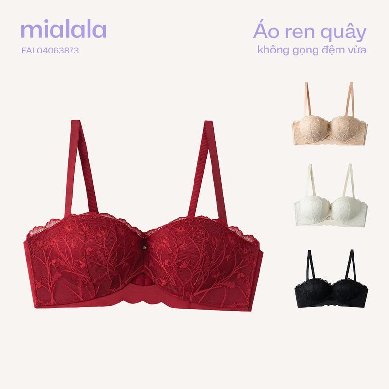 Mialala Áo ngực ren quây ngang không gọng nâng đẩy hiệu quả Mialala 3873 FAL04063873 chất liệu ren hoa mềm mại đệm 2.5cm êm ái