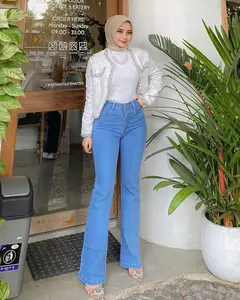 HW Cutbray Jeans Wanita - Celana Cutbray Strecht Kekinian - Cutbray Flared - Streetch Premium VOLL 10 Cewek Panjang