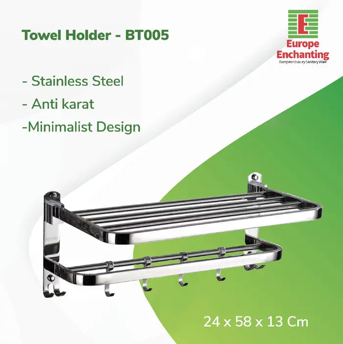 Enchanting Rak Tempat Handuk Stainless Steel 304 Minimalis Elegan Anti Karat BT005 2
