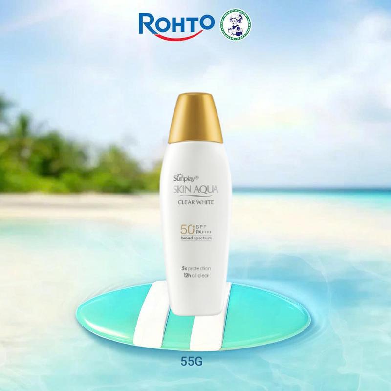 [Tun Phạm x Rohto] Sữa chống nắng hằng ngày dưỡng trắng Sunplay Skin Aqua Clear White SPF 50+, PA++++ 55g - Eco Vietnam