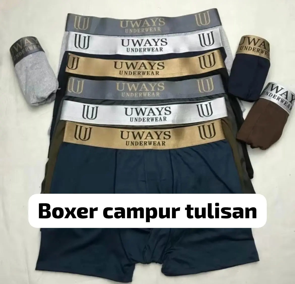 PROMOOO 3-6 PCS CELANA DALAM PRIA MODEL BOXER CAMPUR TULISAN KATUN ADEM LEMBUT SIZE M.L.XL.XXL
