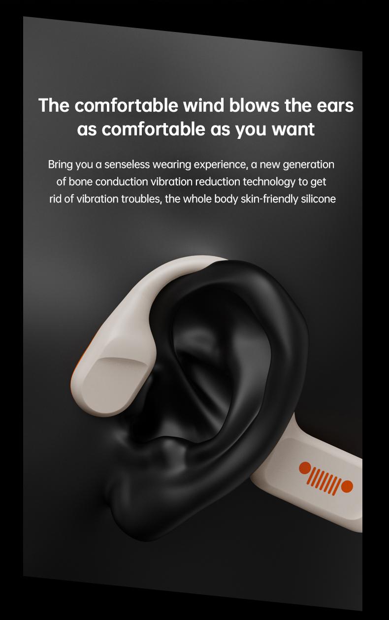 Jeep EC006 Bone Conduction Wireless Earphones HiFi Sound Quality Low Latency Bluetooth Headphones Long Standby IPX5 Waterproof Sports Headset