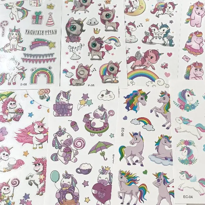 Sticker tato anak tato temporer stiker tato lucu unicorn 8
