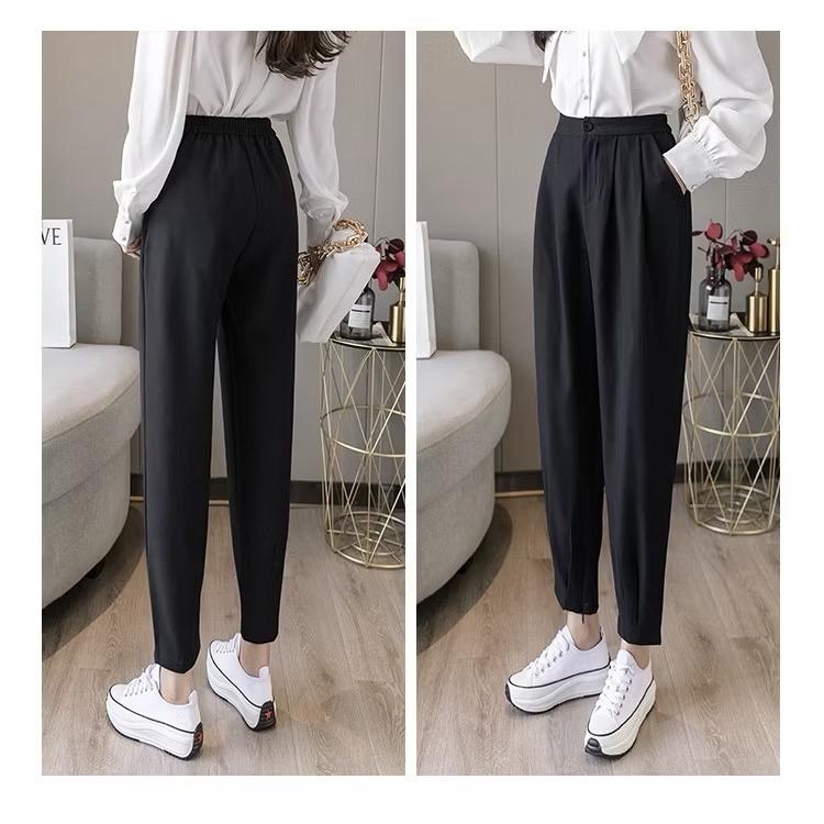 Quần tây nữ lưng cao công sở đẹp xếp ly gấu khóa lưng chun sau Q115 ( đi học đi làm đi chơi ) 2