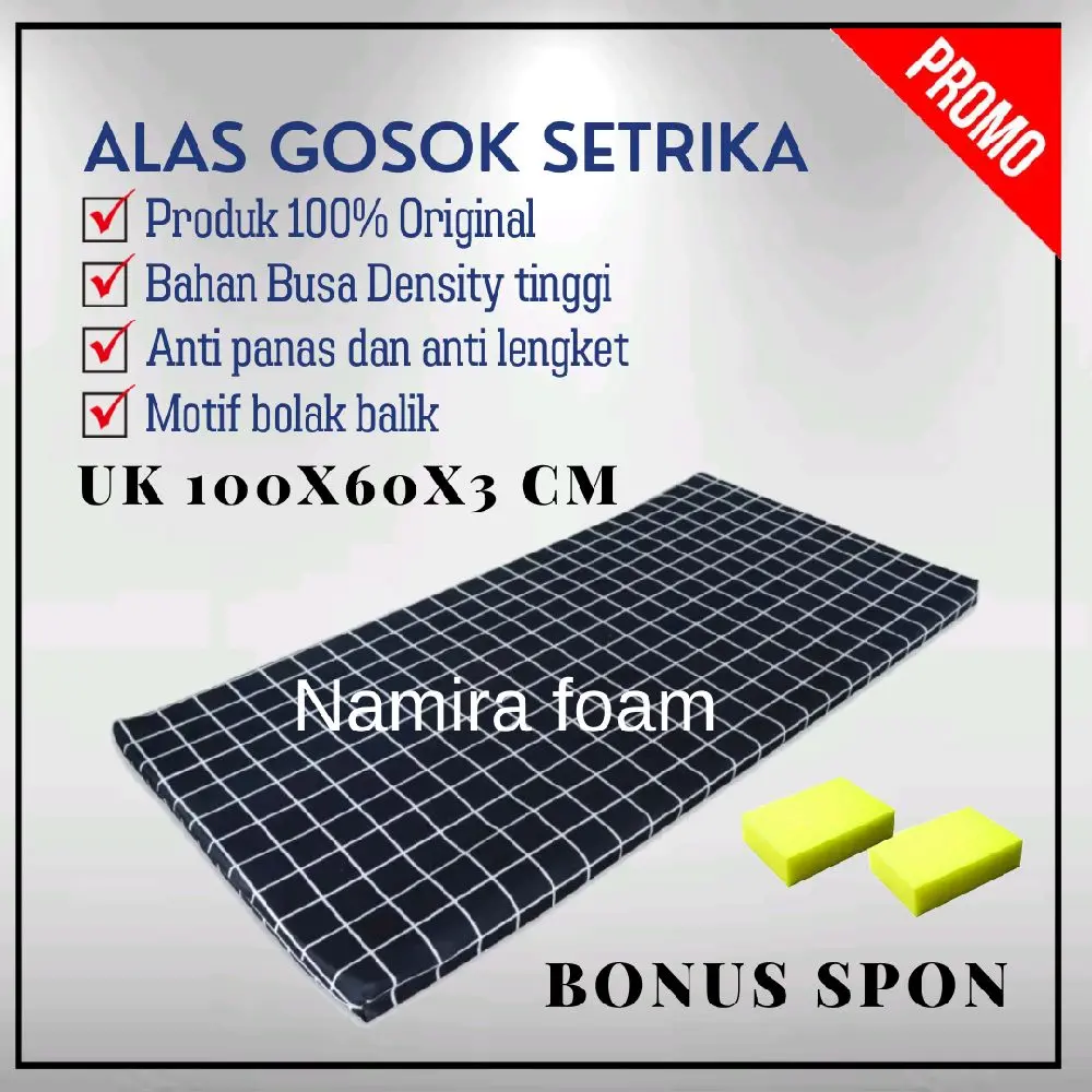 Alas Gosok Setrika Busa Inoac Tebal 3 cm Alas Gosok Uk 100x60x3 cm Portabel Rumah Tangga Sarung