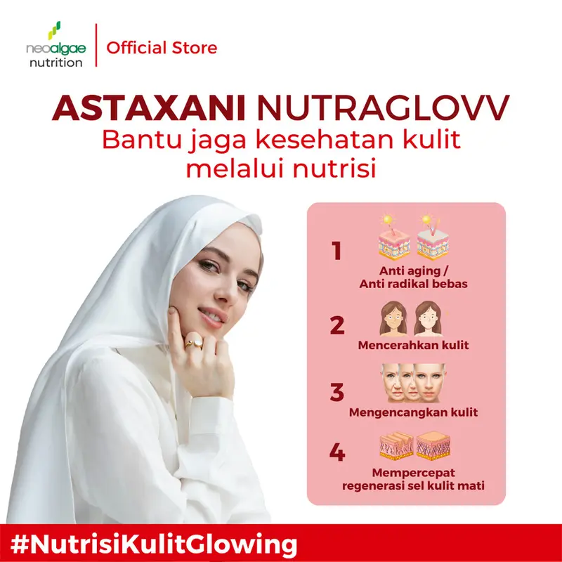 Astaxani Nutraglow Suplemen Kecantikan Kulit Suplemen Astaxanthin 10mg 4
