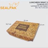 Gambar Paper Lunchbox Sekat 5 / Kotak Nasi / Kotak Bento / Dus Nasi (Motif) - MOTIFMENU25PCS  dari SEALPAK Kota Administrasi Jakarta Pusat 2 Tokopedia