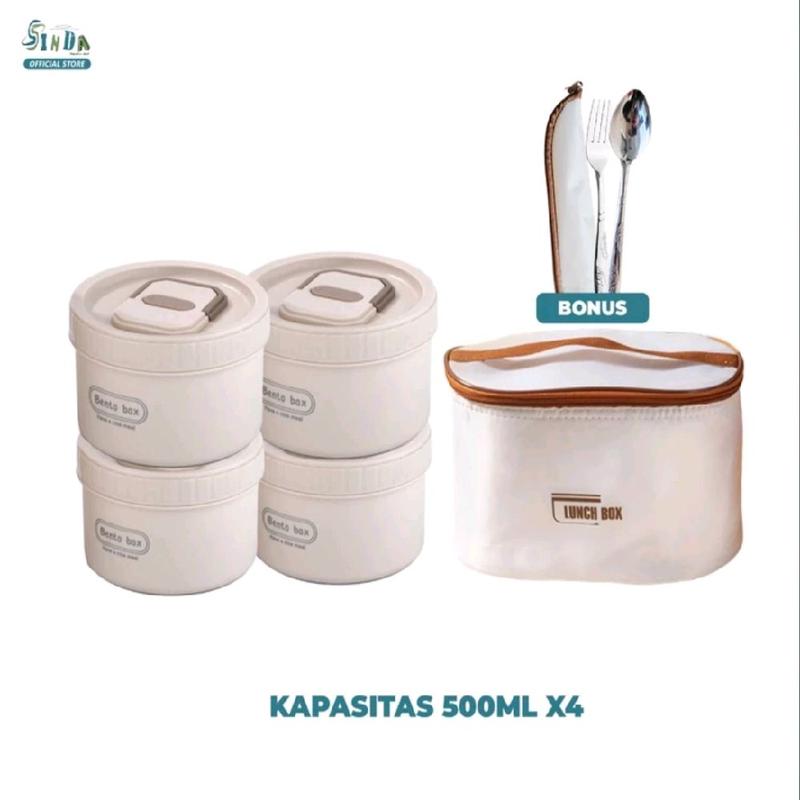 Sinda Portable Panas Set Lunch Box 4 Susun 500ml Dimensi 12x7.5cm ...