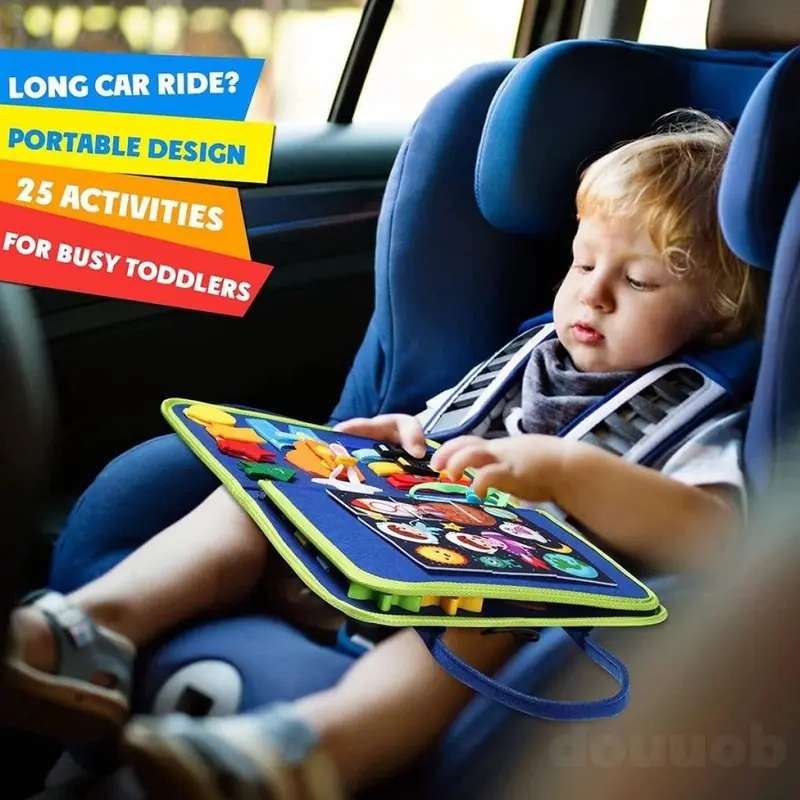 【4-8 Halaman】Hadiah Ramadhan Mainan Edukasi  Mainan  Papan Busy Board Untuk Perkembangan Anak Educational  Board Activity Book  Belajar Kognitif Bayi Dressing Skill Sensorik Mainan Toys 1