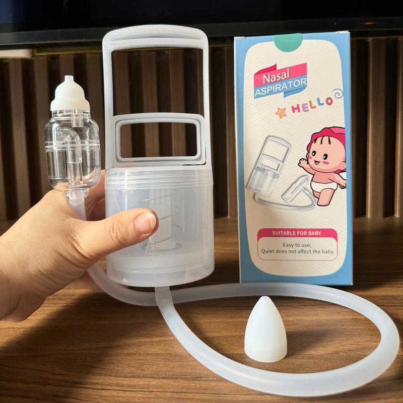 (Mới) Dụng cụ hút mũi kéo tay thế hệ mới cho trẻ từ sơ sinh kèm 2 đầu silicon - máy hút mũi chất liệu nhựa nguyên sinh an toàn cho bé 0