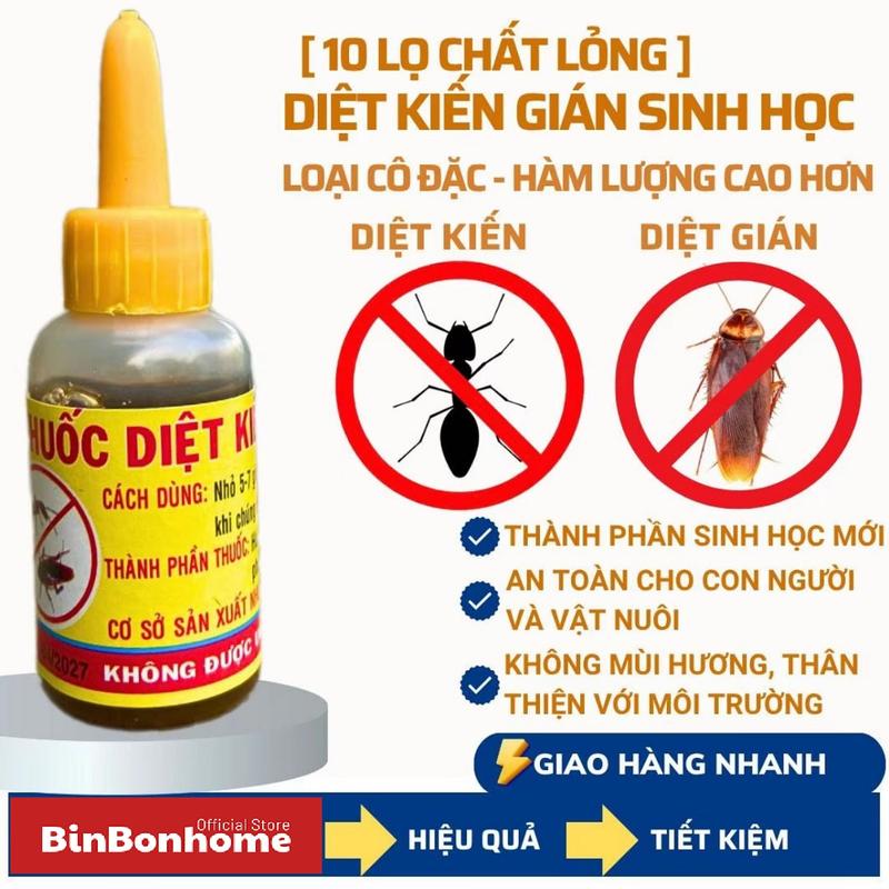 Combo 12 Lọ Diệt Kiến Gián Sinh Học Hiệu Quả Cao An Toàn Thân Thiện Với Môi Trường Loại Bỏ Côn Trùng Nhanh Chóng Bảo Vệ Không Gian Sống Sạch Sẽ BinBonHome