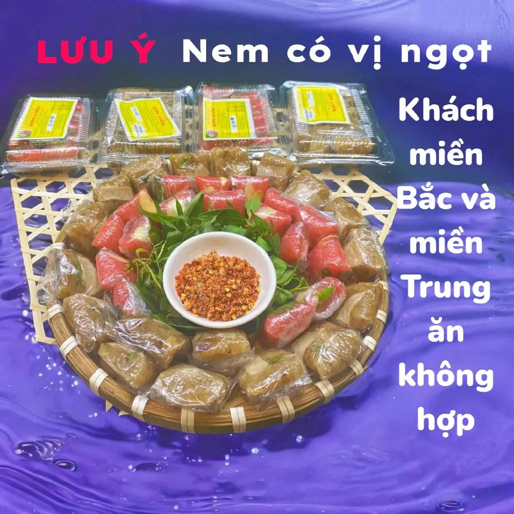 [8Hộp]  Nem Chua Lai Vung - Bì Thịt Ớt Hiểm Xanh - Hộp 10 Chiếc. nem 160rgam / bì 180rgam