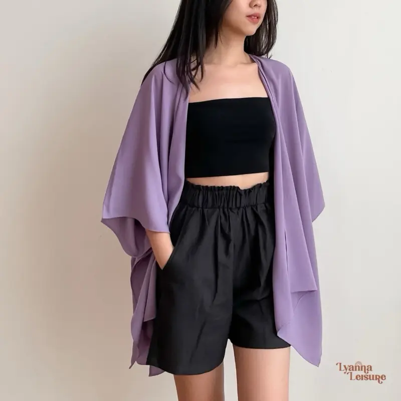 LYANNA - SORA Outer / Outer Wanita Oversize Batwing Cardigan Polos Jumbo Size 3