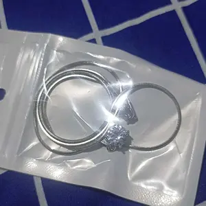 KALUNG TITANIUM PERMATA KILAT SILVER TERLARIS ANTI KARAT TIDAK LUNTUR