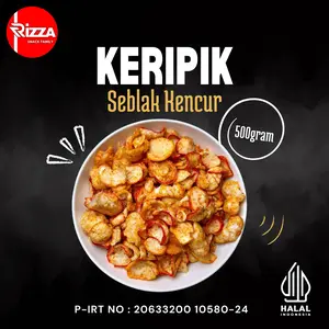 RizzaSnack KRUPUK SEBLAK BANTET KENCUR 500 gram / SNACK KILOAN MURAH / SEBLAK CIKUR / SEBLAK BANTAT PEDAS