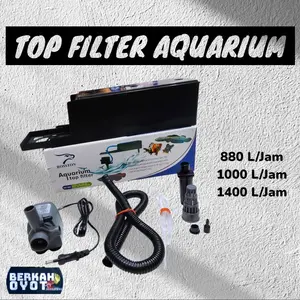 TOP FILTER AQUARIUM PAKET KOMPLIT BONUS KAPAS 2 LAPIS RECENT aa650 850 liter/jam