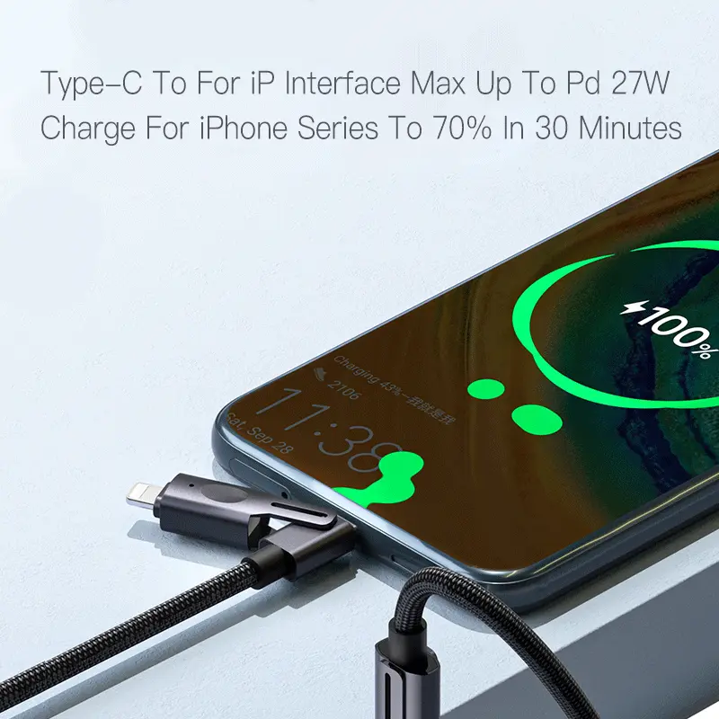 Orashare OC05 4 IN 1 Kabel Pengisian Cepat PD 27W Tipe C 65W Kabel Data Multi-fungsi untuk iP Android 1