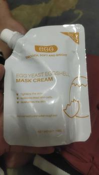 Product Review of EGG YEAST EGGSHELL Mask Cream 100gr Face Masker Cangkang Telur Facial Krim Wajah Peel Off Kulit E.G.G Glam Glow Melembutkan Muka from R**n 0