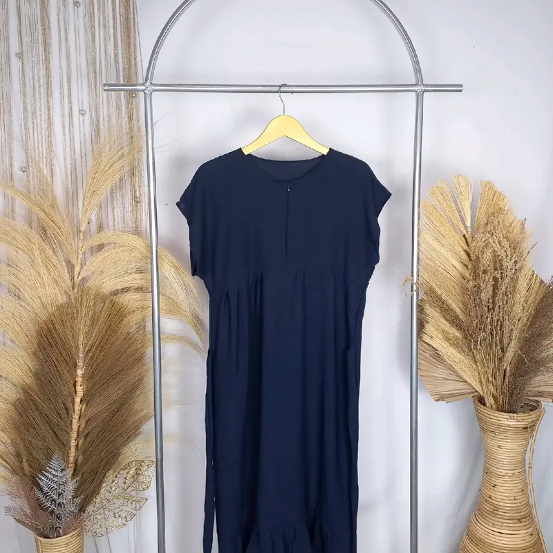 Daster Remple Busui Tali Pinggang Crinckle Airflow Dress Wanita 5