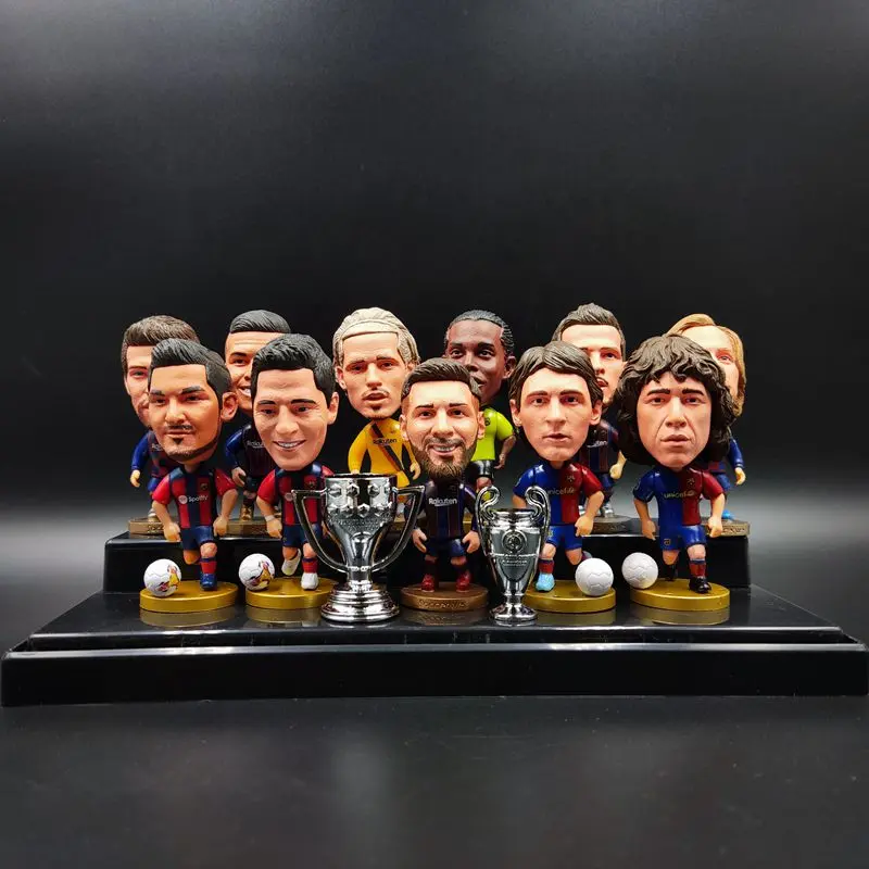 Barcelona FC player figures doll Lionel Messi Neymar Ronaldinho Lewandowski Souvenir gifts for Fans